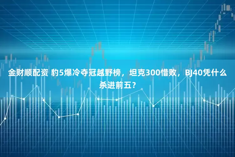 金财顺配资 豹5爆冷夺冠越野榜，坦克300惜败，BJ40凭什么杀进前五？